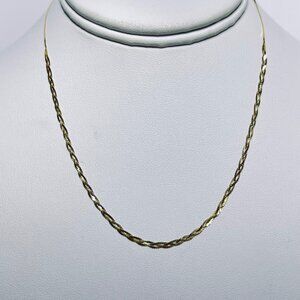 Vintage Italy 14K Gold Braided S Link Necklace (5826)